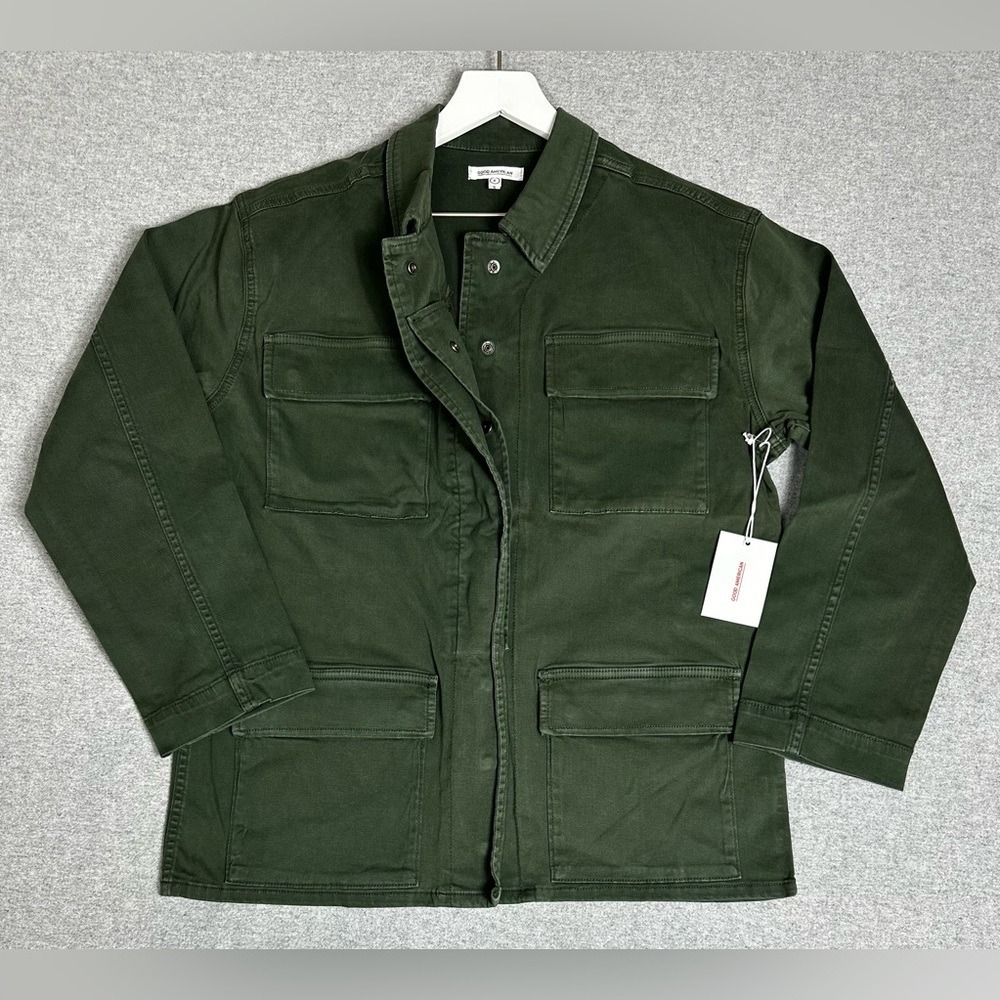 Good American Jacket Womens 2 Medium Utility Military Snap‎ Front